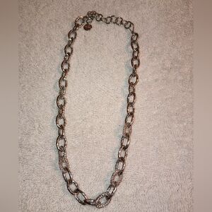 Stella & Dot Christina Faceted Hand Set Crystal Silver Tone Necklace